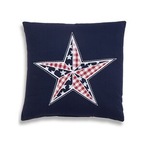 KENSINGSTON GARDEN Navy Patterned 18 X 18 Square Decorative Pillow